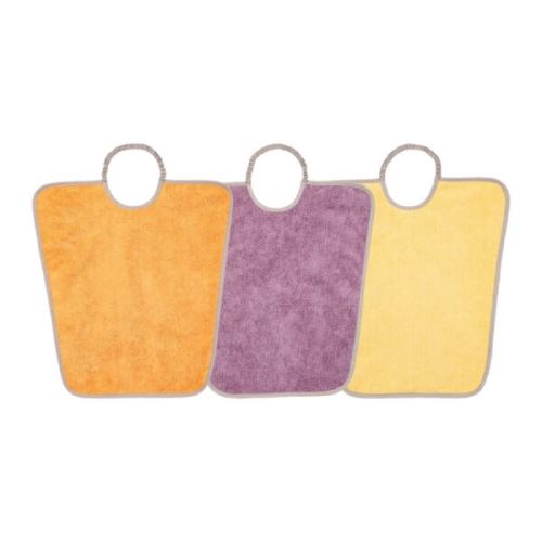 Lot de 3 bavoirs maternelle - prune, orange et jaune - babycalin