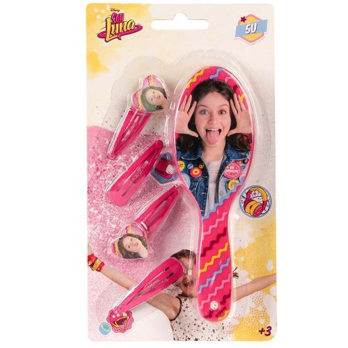 Brosse + 4 barrette Disney Soy Luna enfant rose barette
