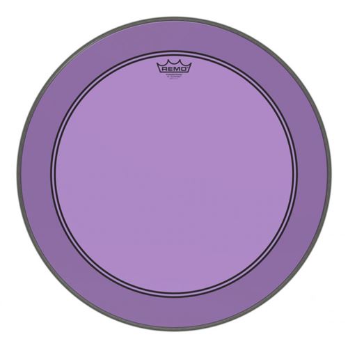 Remo P3-1322-CT-PU - Peau de frappe Powerstroke 3 Colortone pour grosse caisse, violet, 22, avec trou décentré de 5