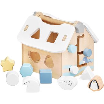 33 Sur Mamabrum Cube D Eveil Bebe En Bois Jeu De Premier Age 1 An Formes Geometriques Maison Trieuse En Bois Jouet Labyrinthe 8 Blocs De Modelisation Cubes Achat Prix Fnac