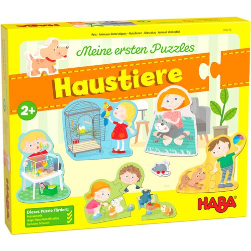 Haba puzzle animaux domestiques en carton à partir de 2 ans