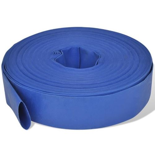 Vidaxl Bleu Tuyau Plat 50 M 2 Pouces Pvc