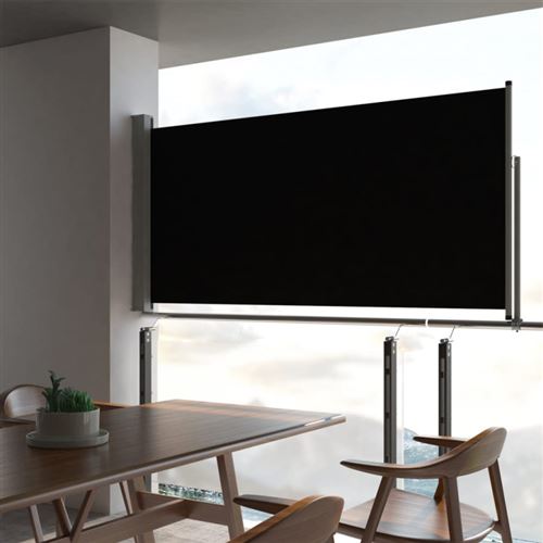 vidaXL Auvent latéral rétractable de patio 120 x 300 cm Noir