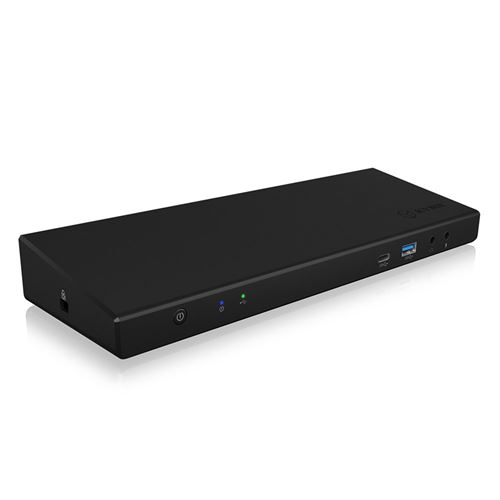 ICY BOX Station d'accueil USB C & USB-A 3 x HDMI, 2 x DisplayPort, 6 x USB 3.0, LAN, Audio, 4K 60 Hz, Noir