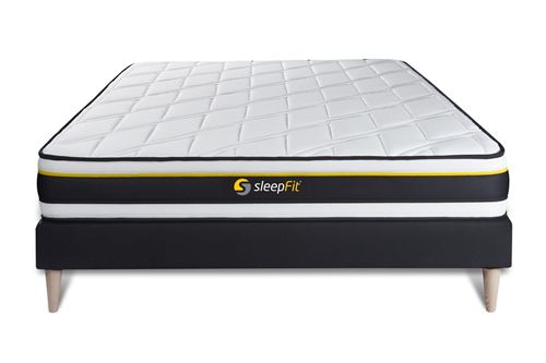 Sleepfit Noir Ensemble 180X200 Matelas Soft + Sommier Kit