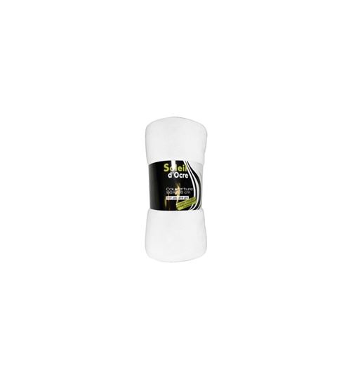 Couverture polaire unie - 180 x 220 cm - Blanc