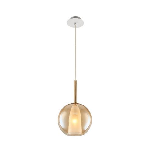 HOMEMANIA Lampe à Suspension Vino Chandelier - à Sphère - de Plafond - Miel en Verre, 25 x 25 x 120 cm, 1 x E14, 40W