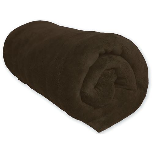 Couverture MICROFIBRE polaire 220x240 cm chocolat par Soleil d'ocre