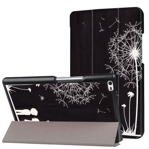 Etui en PU stand à trois volets feuilles de pissenlit pour votre Lenovo Tab 4 8