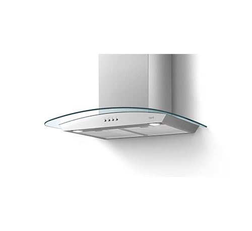 Best Delta 90 - Hotte - hotte décorative - largeur : 90 cm - profondeur : 50 cm - evacuation & recyclage - inox et verre