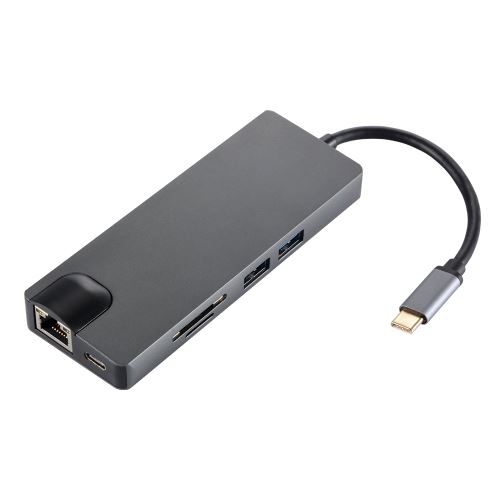 10PCS Adaptateur 8en1 de type C pour hub USB 4K Sortie HDMI VGA AC1598