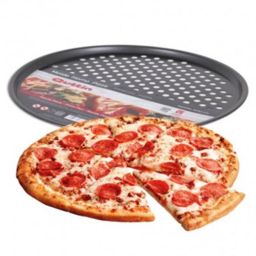 Moule a pizza 33 cm antiadhésif plat four rond perforé trou - guizmax