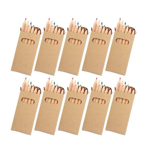 eBuyGB Coloring Pencil Crayons - Sac de fête pour enfant Butin Jouet Faveur de mariage (Lot de 10)