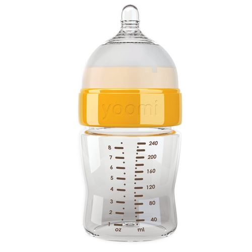 YOOMI Biberon anti-colique avec tétine 240 ml Jaune