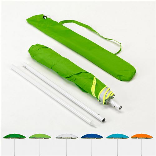 Beachline - Parasol de plage pliable portable leger voyage moto 180 cm Pocket, Couleur: Vert