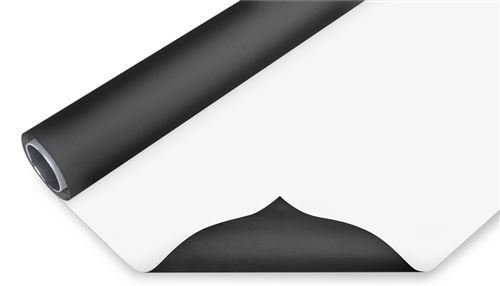 BRESSER Fond vinyle noir/blanc sur rouleau 2x6m