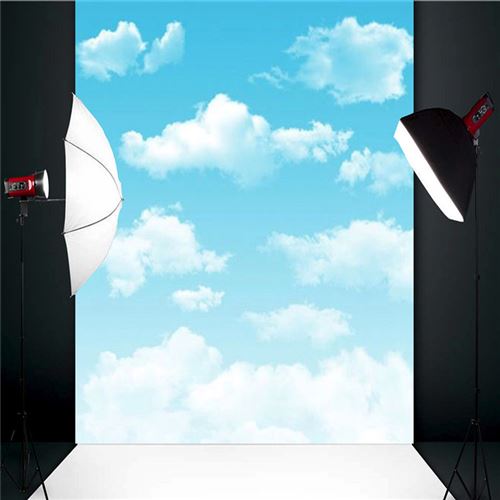 Ciel bleu nuages ​​blancs toile de fond Studio photographie Photo extérieure