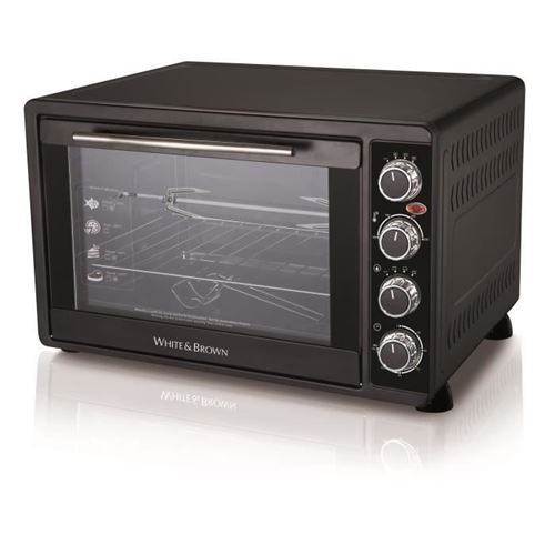 Mini Four White + Brown -55 L-2200 W-voute, Sole Ou Convection-rotissoire Et Chaleur Tournante-noir
