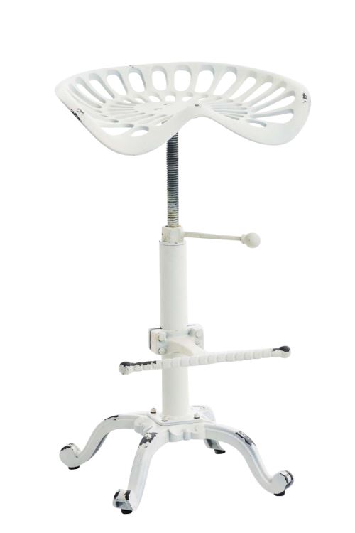 CLP Tabouret de bar Butch au style industriel , Blanc antique