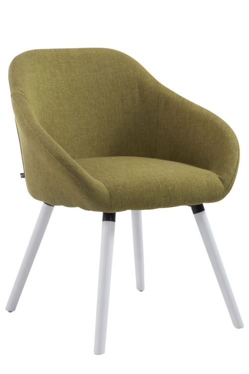 Chaise de salle à manger HAMBURG tissu , Vert/Blanc