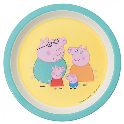 Assiette bébé Peppa Pig avec les parents Petit Jour Paris Multicolore