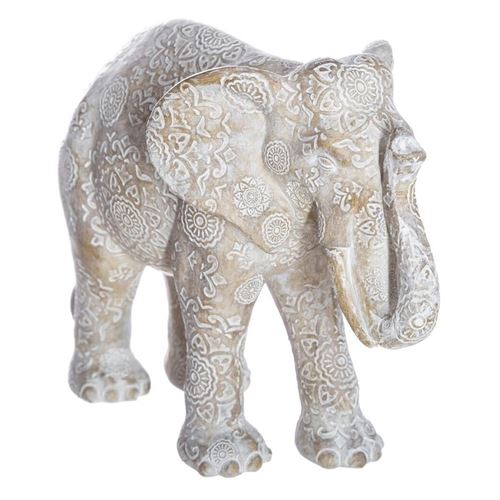 GENERIQUE - Figurine Éléphant - Résine - Beige - 19x10x15cm - Image 3