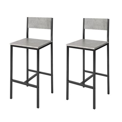 SoBuy® FST53-HGx2 Lot de 2 Chaises Hautes Tabourets de Bar Cuisine Chaises de Bar