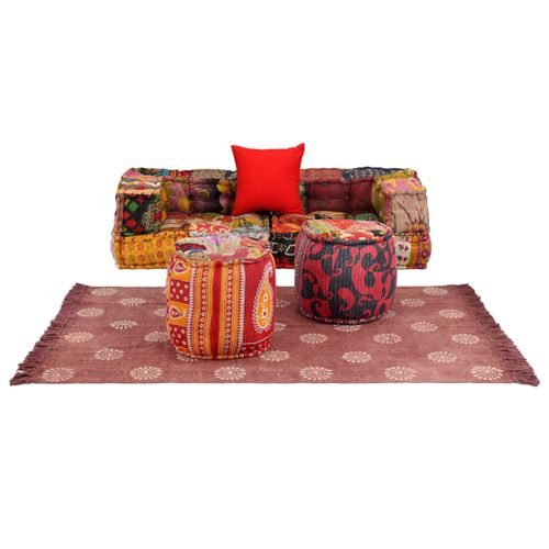 vidaXL Ensemble de canapés modulaires 6 pcs Tissu Patchwork