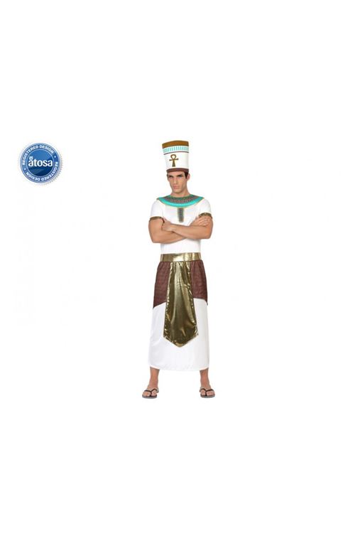 Deguisement de pharaon blanc et bleu homme t-3