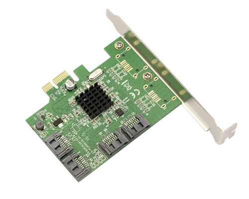 Carte Contrôleur PCI Express (PCI-E) - 4 Ports SATA 3 (SATA III) - CHIPSET Marvell 88SE9215 - HIGH+LOW PROFILE