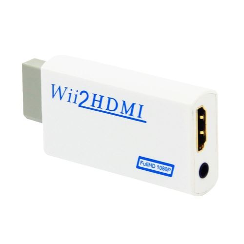 INECK® Adaptateur HDMI Wii Convertisseur Wii Hdmi Signal Vidéo Full HD 720P/1080P avec Audio Sortie Jack 3,5mm-Blanc