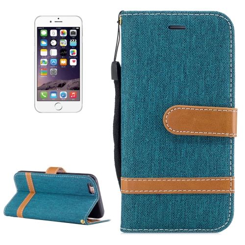 iPhone 6 & 6s Housse Etui Cuir PU Vert Effet tissus Bi color ALS47830
