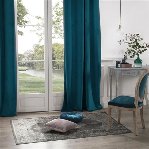 Atmosphera - Lot de 4 Chaises design velours Tyka - vert - Tyka