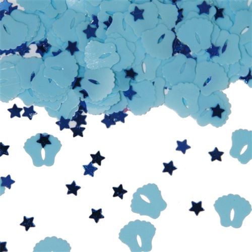 Folat confetti de table pieds garçon 9 cm bleu