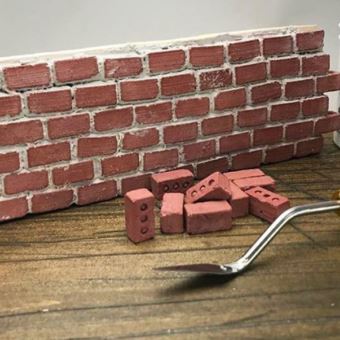 50 Mini Briques En Céramique Rouges – 1,7x0,9 Cm – Pour Maquette, Diorama, Déco