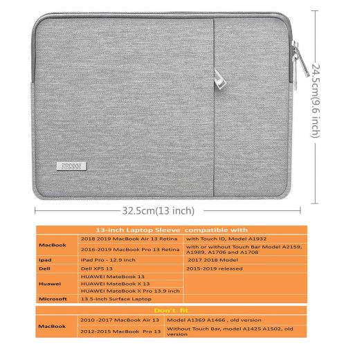 13.5 Surface Laptop 2012-2015 Macbook Pro 13 Retina Pochette de Protection Sacoche pour 2010-2017 MacBook Air 13 Huawei Matebook D 14 TECOOL Housse pour Ordinateur Portable Gris 