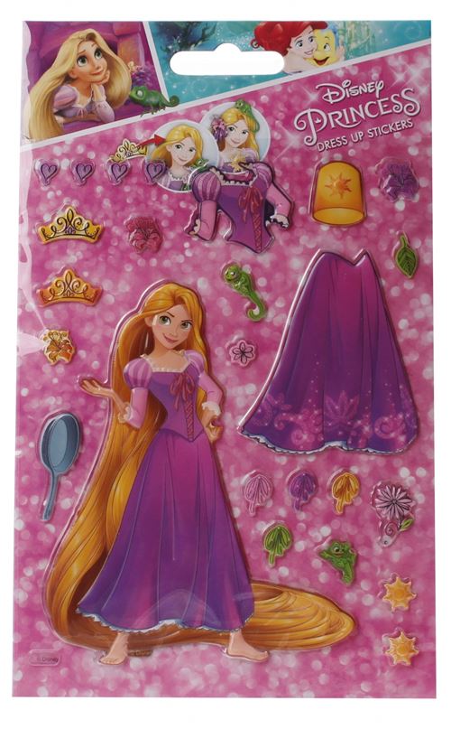 Princesse aankleedstickers 19 pièces filles rose