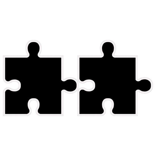 WALPLUS Autocollant de décoration tableau noir Puzzle 54x54 cm Noir