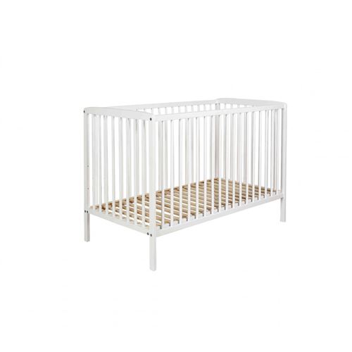 Lit bébé à barreaux 60x120 en bois blanc LT0001