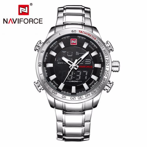 Quartz Numérique Sport Blanc+Noir Montre Homme