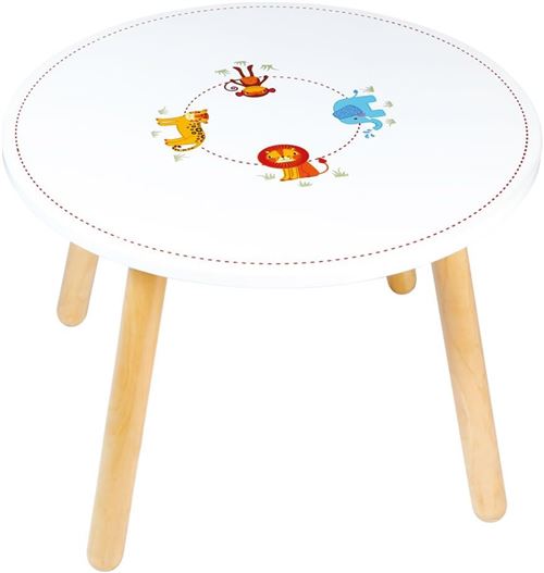 Table en bois pour enfants sur le thème de la jungle