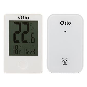 Thermomètre digital sans fil - intérieur/extérieur - coloris noir