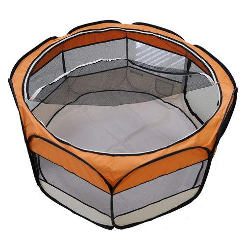 Comparer les prix de Parc à Chiots Clôture Octogonal pour animaux pliable (Orange) 125 x 125 x 61 cm