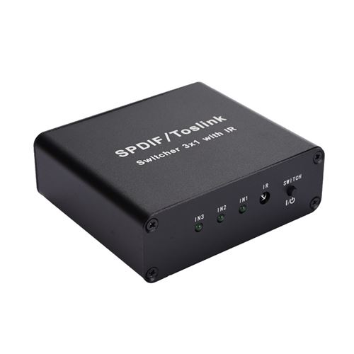 Générique Noir Câble Hdmi Spdif / Toslink 3X1 Optique Commutateur Numérique Extender Distributeur Switch Mk8075