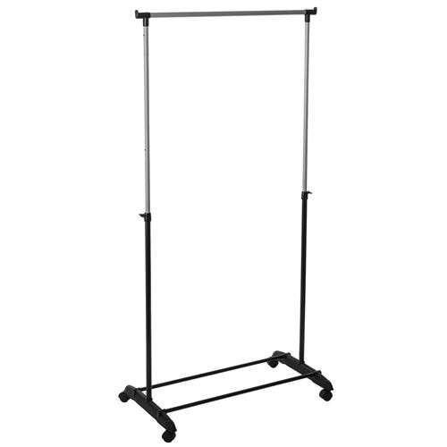 Atmosphera - Penderie portant à vêtements réglable sur roulette - H. 160 cm - Gris et Noir
