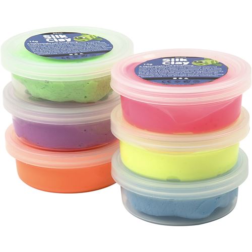Silk Clay Set d'argile Neon 6 x 14 grammes 7 pièces (79140)