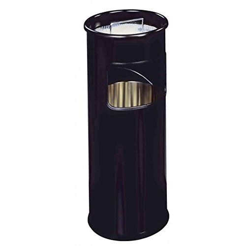 Durable 333001 corbeille haute ronde 17 litres avec cendrier bac à sable hauteur 62 cm en métal peint coloris noir