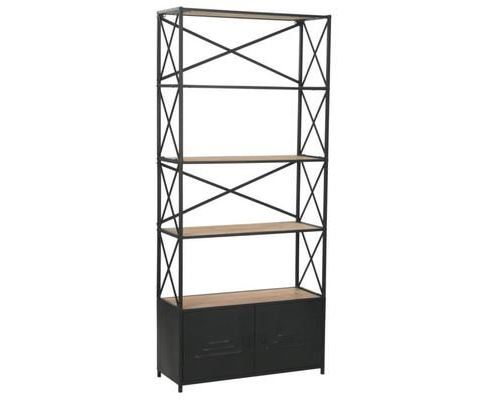 vidaXL Boekenkast 80x32,5x180 cm massief vurenhout en staal