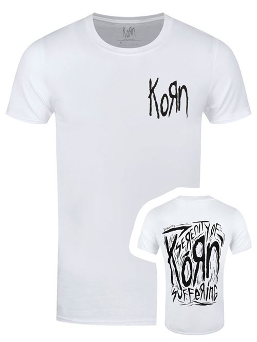 Korn T-Shirt Scratched Type Homme Blanc - Taille S