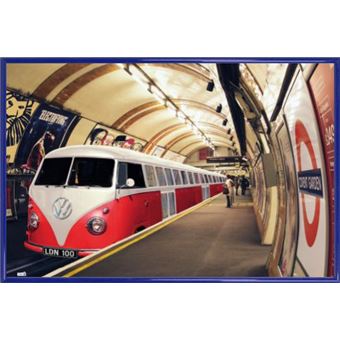 Poster Encadre Voitures Bus Vw Metro De Londres 61x91 Cm